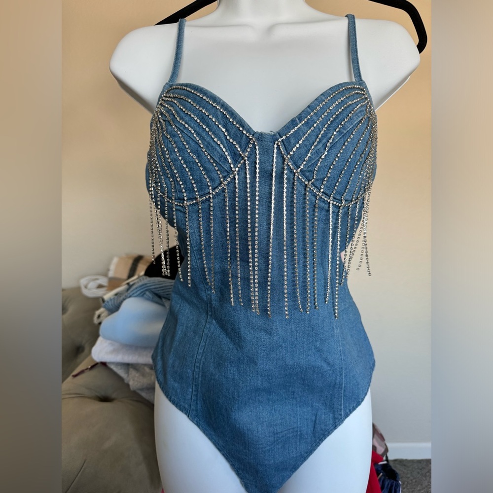 Rhinestone Jean Bodysuit